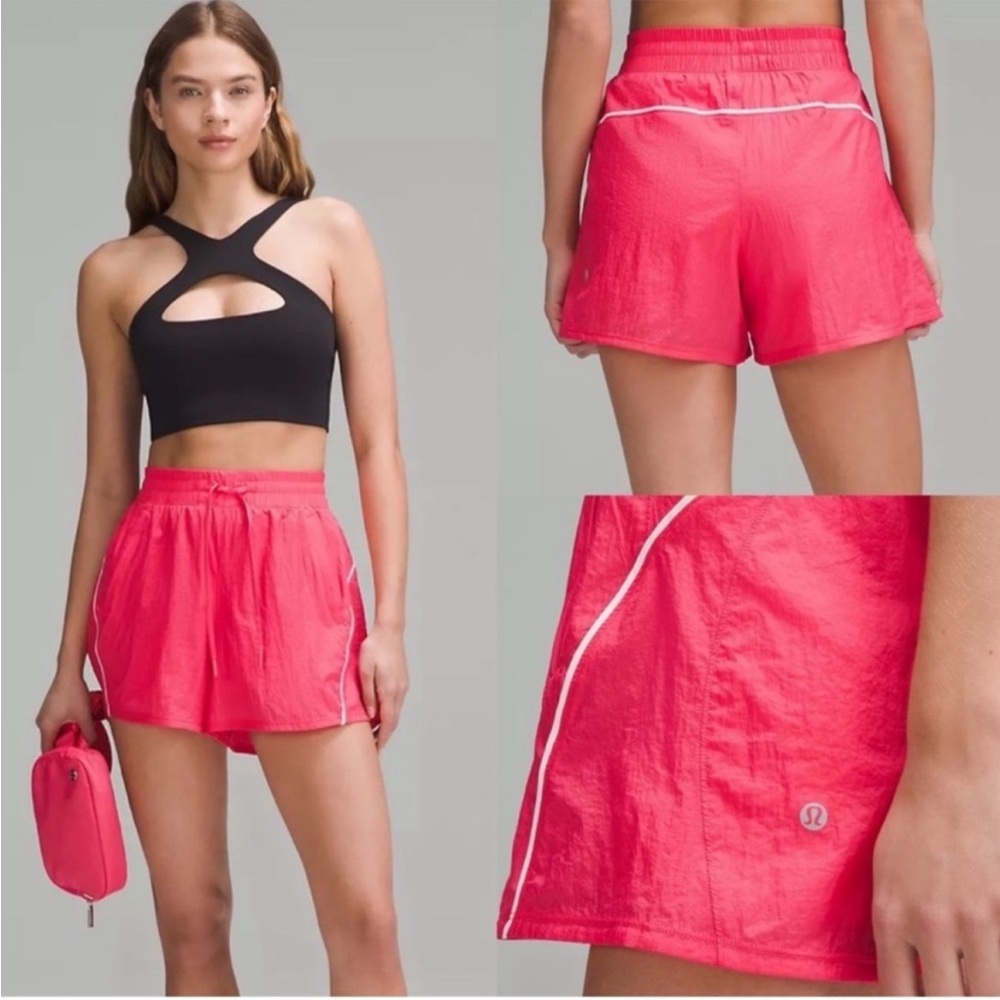 lululemon Women's Bright Pink Athletic Shorts Size 6 NWOT Rare Style Color